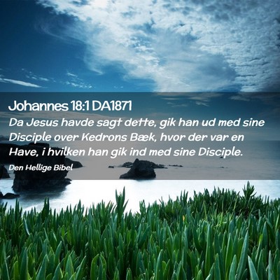 Picture 02 - Johannes 18:1 DA1871 - Da Jesus havde sagt dette, gik han ud med sine - Bible Verse Picture