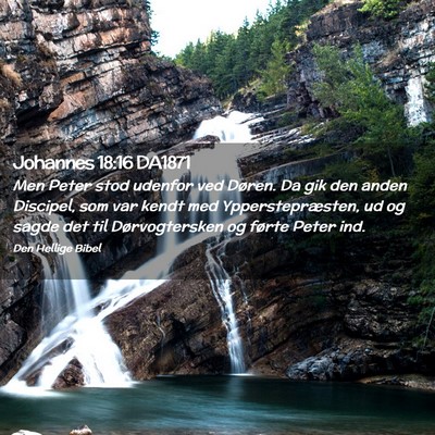 Picture 02 - Johannes 18:16 DA1871 - Men Peter stod udenfor ved Døren. Da gik den - Bible Verse Picture