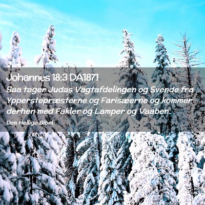 Picture 02 - Johannes 18:3 DA1871 - Saa tager Judas Vagtafdelingen og Svende fra - Bible Verse Picture