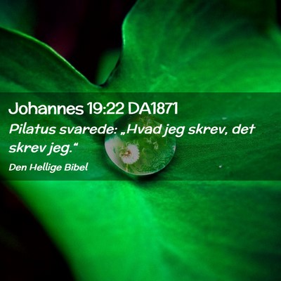 Picture 02 - Johannes 19:22 DA1871 - Pilatus svarede: „Hvad jeg skrev, det skrev - Bible Verse Picture