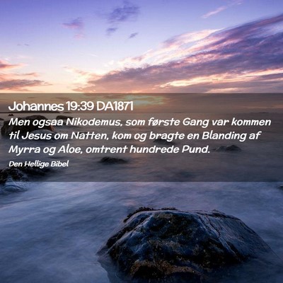 Picture 02 - Johannes 19:39 DA1871 - Men ogsaa Nikodemus, som første Gang var kommen - Bible Verse Picture