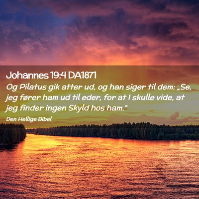 Picture 02 - Johannes 19:4 DA1871 - Og Pilatus gik atter ud, og han siger til dem: - Bible Verse Picture