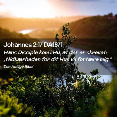 Picture 02 - Johannes 2:17 DA1871 - Hans Disciple kom i Hu, at der er skrevet: - Bible Verse Picture