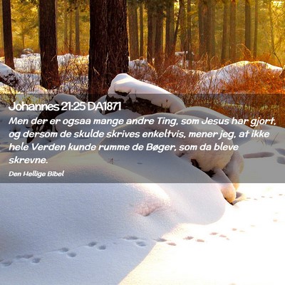 Picture 02 - Johannes 21:25 DA1871 - Men der er ogsaa mange andre Ting, som Jesus har - Bible Verse Picture