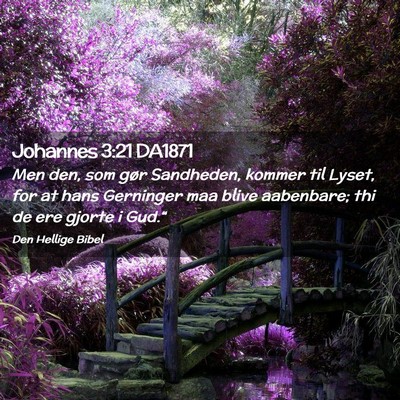Picture 02 - Johannes 3:21 DA1871 - Men den, som gør Sandheden, kommer til Lyset, - Bible Verse Picture