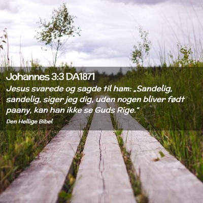 Picture 02 - Johannes 3:3 DA1871 - Jesus svarede og sagde til ham: „Sandelig, - Bible Verse Picture