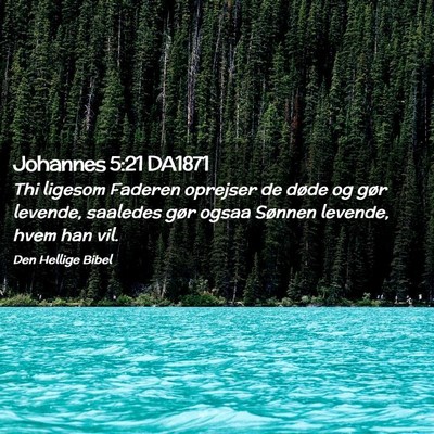 Picture 02 - Johannes 5:21 DA1871 - Thi ligesom Faderen oprejser de døde og gør - Bible Verse Picture