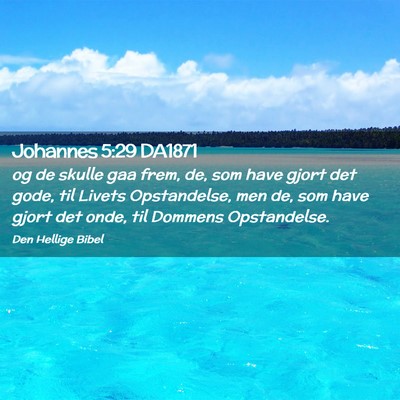 Picture 02 - Johannes 5:29 DA1871 - og de skulle gaa frem, de, som have gjort det - Bible Verse Picture