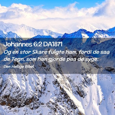 Picture 02 - Johannes 6:2 DA1871 - Og en stor Skare fulgte ham, fordi de saa de - Bible Verse Picture