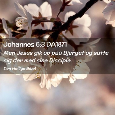 Picture 02 - Johannes 6:3 DA1871 - Men Jesus gik op paa Bjerget og satte sig der med - Bible Verse Picture