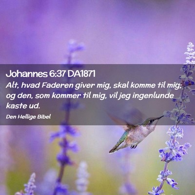 Picture 02 - Johannes 6:37 DA1871 - Alt, hvad Faderen giver mig, skal komme til mig; - Bible Verse Picture