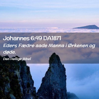 Picture 02 - Johannes 6:49 DA1871 - Eders Fædre aade Manna i Ørkenen og - Bible Verse Picture