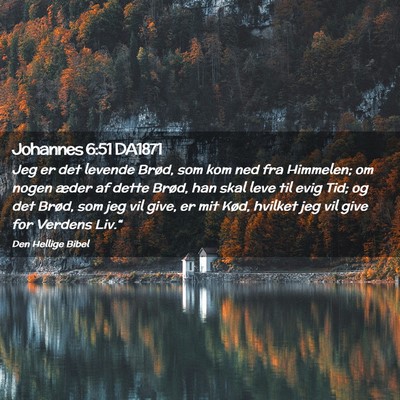 Picture 02 - Johannes 6:51 DA1871 - Jeg er det levende Brød, som kom ned fra - Bible Verse Picture