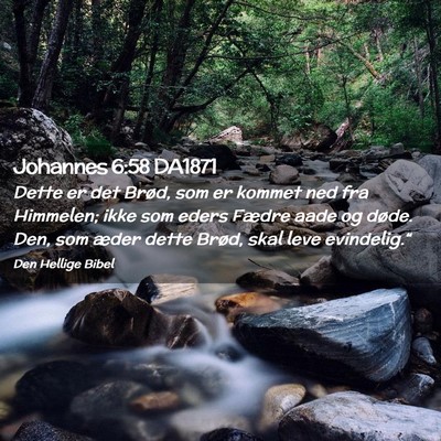 Picture 02 - Johannes 6:58 DA1871 - Dette er det Brød, som er kommet ned fra - Bible Verse Picture