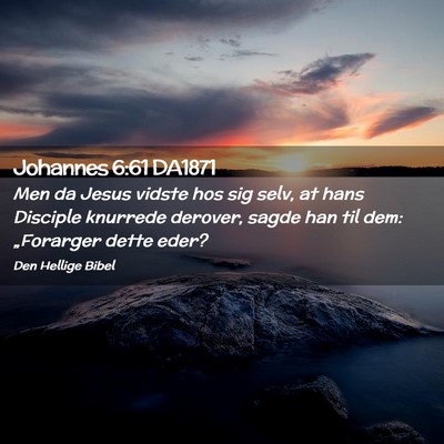 Picture 02 - Johannes 6:61 DA1871 - Men da Jesus vidste hos sig selv, at hans - Bible Verse Picture