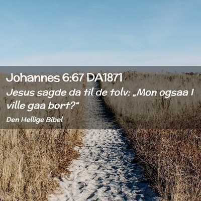 Picture 02 - Johannes 6:67 DA1871 - Jesus sagde da til de tolv: „Mon ogsaa I ville - Bible Verse Picture