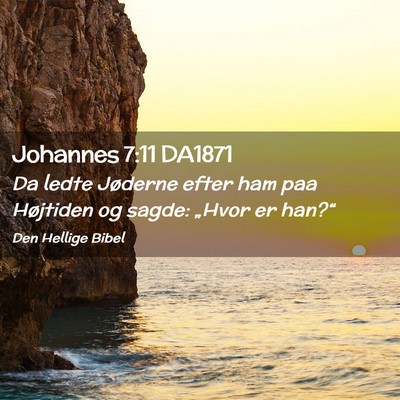 Picture 02 - Johannes 7:11 DA1871 - Da ledte Jøderne efter ham paa Højtiden og - Bible Verse Picture