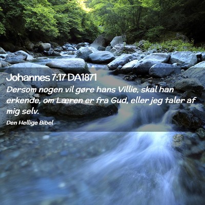 Picture 02 - Johannes 7:17 DA1871 - Dersom nogen vil gøre hans Villie, skal han - Bible Verse Picture