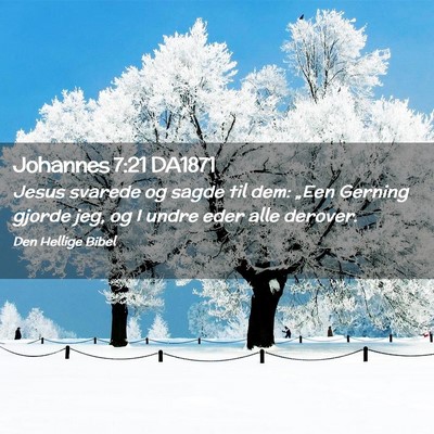 Picture 02 - Johannes 7:21 DA1871 - Jesus svarede og sagde til dem: „Een Gerning - Bible Verse Picture