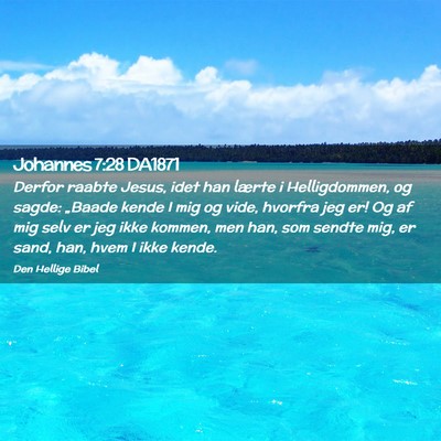 Picture 02 - Johannes 7:28 DA1871 - Derfor raabte Jesus, idet han lærte i - Bible Verse Picture