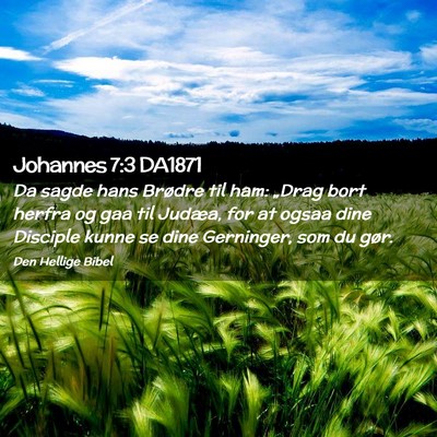 Picture 02 - Johannes 7:3 DA1871 - Da sagde hans Brødre til ham: „Drag bort - Bible Verse Picture