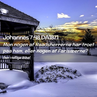 Picture 02 - Johannes 7:48 DA1871 - Mon nogen af Raadsherrerne har troet paa ham, - Bible Verse Picture