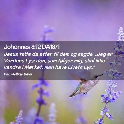 Picture 02 - Johannes 8:12 DA1871 - Jesus talte da atter til dem og sagde: „Jeg er - Bible Verse Picture