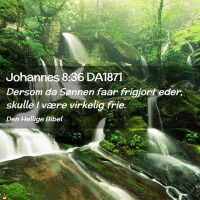 Picture 02 - Johannes 8:36 DA1871 - Dersom da Sønnen faar frigjort eder, skulle I - Bible Verse Picture