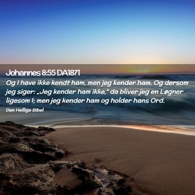 Picture 02 - Johannes 8:55 DA1871 - Og I have ikke kendt ham, men jeg kender ham. Og - Bible Verse Picture