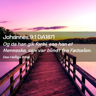 Picture 02 - Johannes 9:1 DA1871 - Og da han gik forbi, saa han et Menneske, som var - Bible Verse Picture
