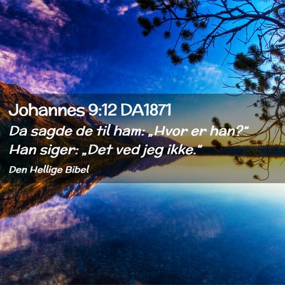 Picture 02 - Johannes 9:12 DA1871 - Da sagde de til ham: „Hvor er han?“ Han - Bible Verse Picture