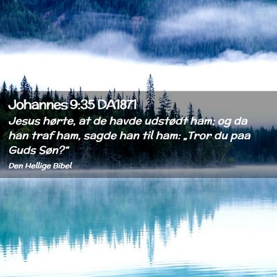 Picture 02 - Johannes 9:35 DA1871 - Jesus hørte, at de havde udstødt ham; og da han - Bible Verse Picture