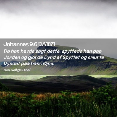 Picture 02 - Johannes 9:6 DA1871 - Da han havde sagt dette, spyttede han paa Jorden - Bible Verse Picture