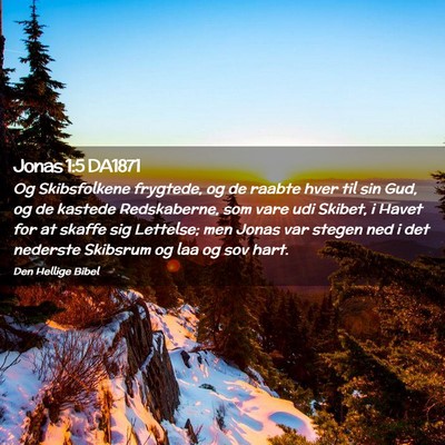 Picture 02 - Jonas 1:5 DA1871 - Og Skibsfolkene frygtede, og de raabte hver til - Bible Verse Picture