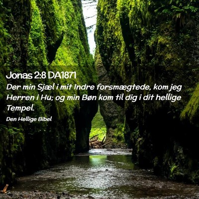 Picture 02 - Jonas 2:8 DA1871 - Der min Sjæl i mit Indre forsmægtede, kom jeg - Bible Verse Picture