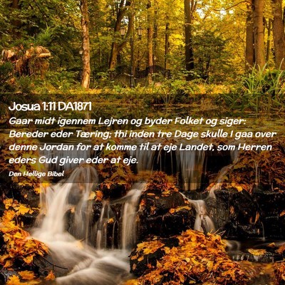Picture 02 - Josua 1:11 DA1871 - Gaar midt igennem Lejren og byder Folket og - Bible Verse Picture