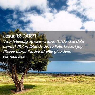 Picture 02 - Josua 1:6 DA1871 - Vær frimodig og vær stærk; thi du skal dele - Bible Verse Picture