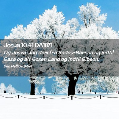 Picture 02 - Josua 10:41 DA1871 - Og Josva slog dem fra Kades-Barnea og indtil Gaza - Bible Verse Picture