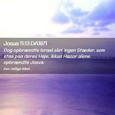 Picture 02 - Josua 11:13 DA1871 - Dog opbrændte Israel slet ingen Stæder, som - Bible Verse Picture