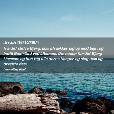 Picture 02 - Josua 11:17 DA1871 - fra det slette Bjerg, som strækker sig op mod - Bible Verse Picture