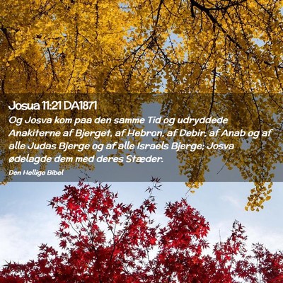 Picture 02 - Josua 11:21 DA1871 - Og Josva kom paa den samme Tid og udryddede - Bible Verse Picture