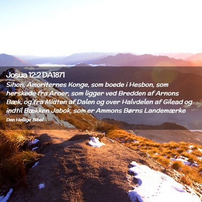 Picture 02 - Josua 12:2 DA1871 - Sihon, Amoriternes Konge, som boede i Hesbon, som - Bible Verse Picture