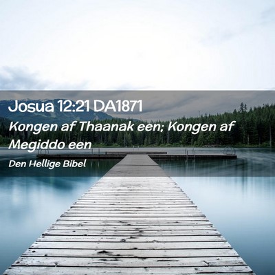 Picture 02 - Josua 12:21 DA1871 - Kongen af Thaanak een; Kongen af Megiddo - Bible Verse Picture