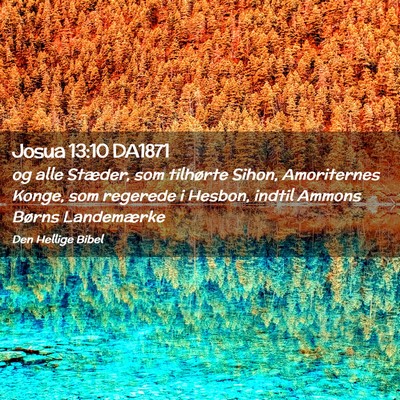 Picture 02 - Josua 13:10 DA1871 - og alle Stæder, som tilhørte Sihon, Amoriternes - Bible Verse Picture