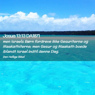 Picture 02 - Josua 13:13 DA1871 - men Israels Børn fordreve ikke Gesuriterne og - Bible Verse Picture