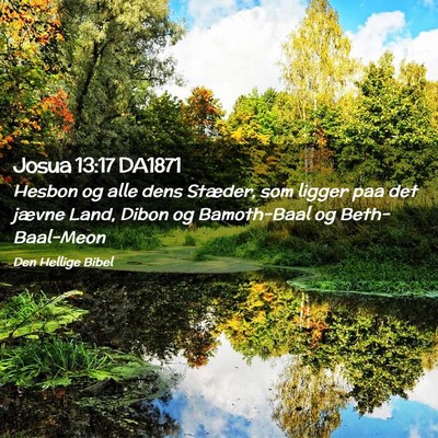 Picture 02 - Josua 13:17 DA1871 - Hesbon og alle dens Stæder, som ligger paa det - Bible Verse Picture