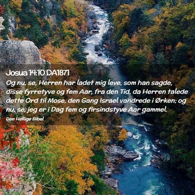 Picture 02 - Josua 14:10 DA1871 - Og nu, se, Herren har ladet mig leve, som han - Bible Verse Picture