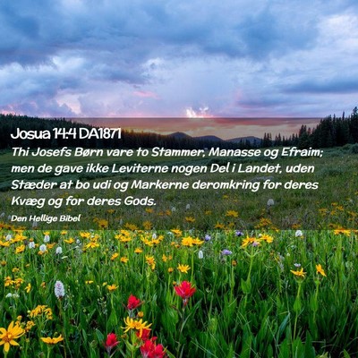 Picture 02 - Josua 14:4 DA1871 - Thi Josefs Børn vare to Stammer, Manasse og - Bible Verse Picture
