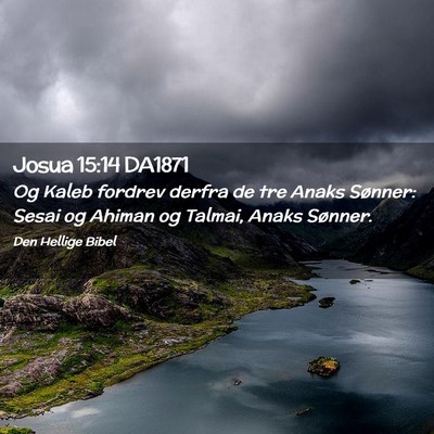 Picture 02 - Josua 15:14 DA1871 - Og Kaleb fordrev derfra de tre Anaks Sønner: - Bible Verse Picture