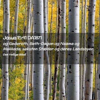 Picture 02 - Josua 15:41 DA1871 - og Gederoth, Beth-Dagon og Naama og Makkeda; - Bible Verse Picture